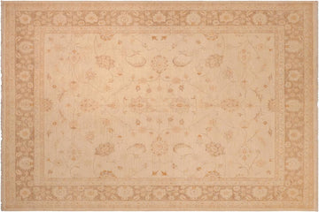 handmade Traditional Kafkaz Chobi Ziegler Beige Brown Hand Knotted RECTANGLE 100% WOOL area rug 8 x 10